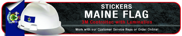 Maine State Flag Stickers | CustomHardHats.com